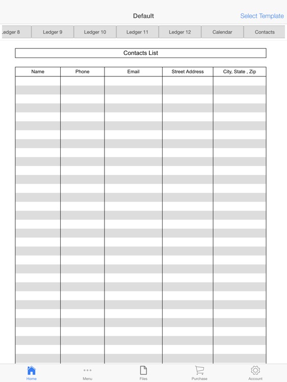 Monthly Ledger