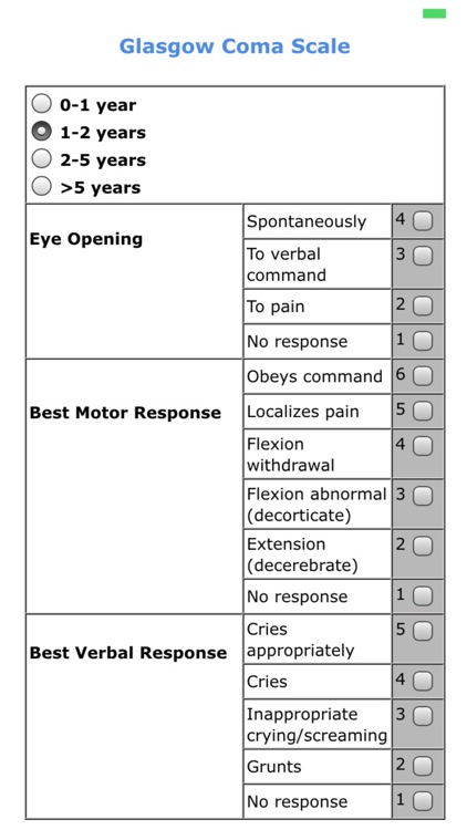 Pediatric scores