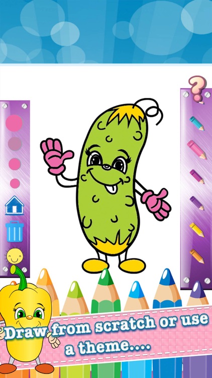 Vegetable Drawing Coloring Book - Cute Caricature Art Ideas pages for kids