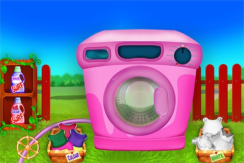 Ironing Newborn Clothes washing dresses Laundry games screenshot 3