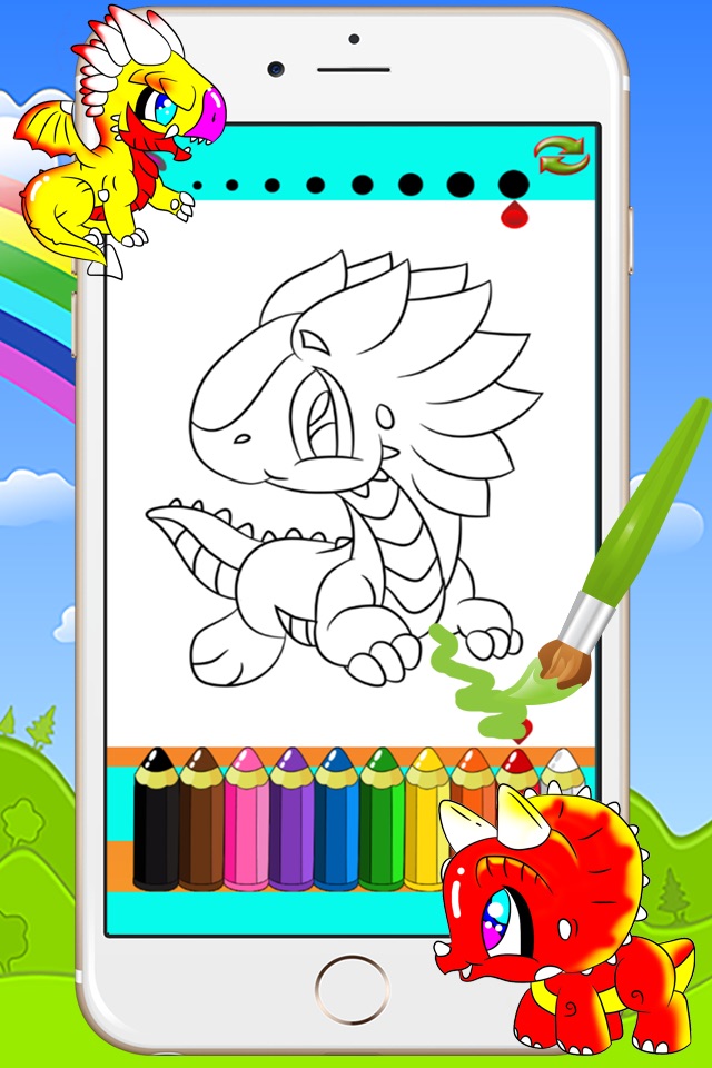 Dinosaur And Dragon Coloring Books - Drawing Painting Games For Kids screenshot 2