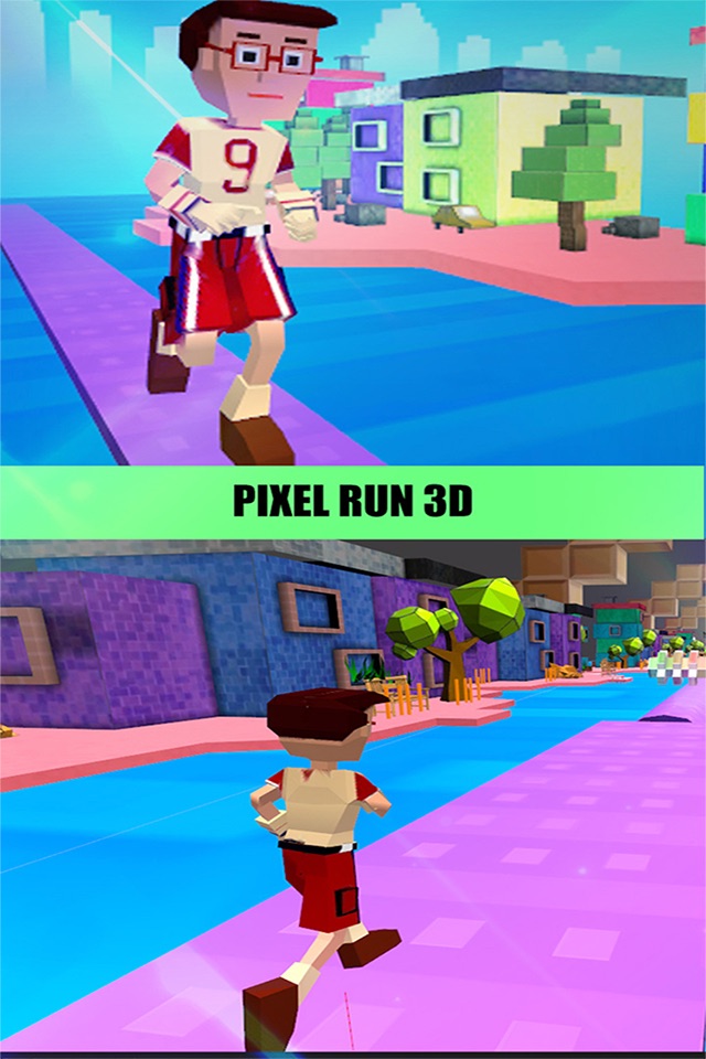 Pixel Run Blocky 3D. Endless Running on Block War Roads Challenge screenshot 3