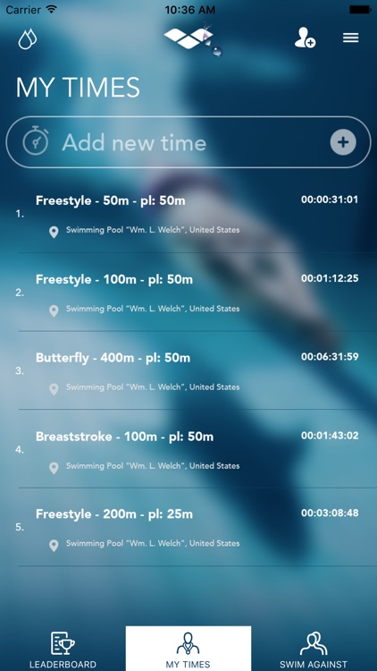 Faster - Swim, track your time and challenge the world!