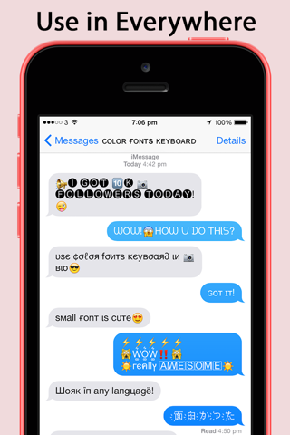 Color Fonts Keyboard: Cute Bio screenshot 4