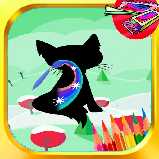 Coloring Book Cat Paint Edition Icon