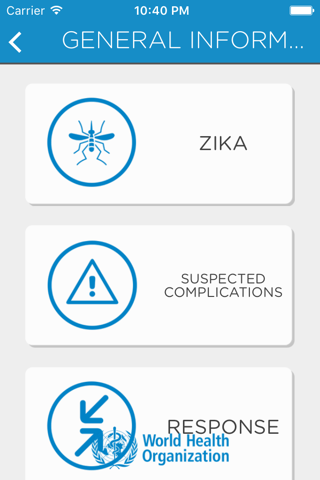 WHO Zika App - náhled