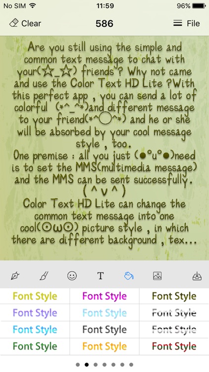 Color text message