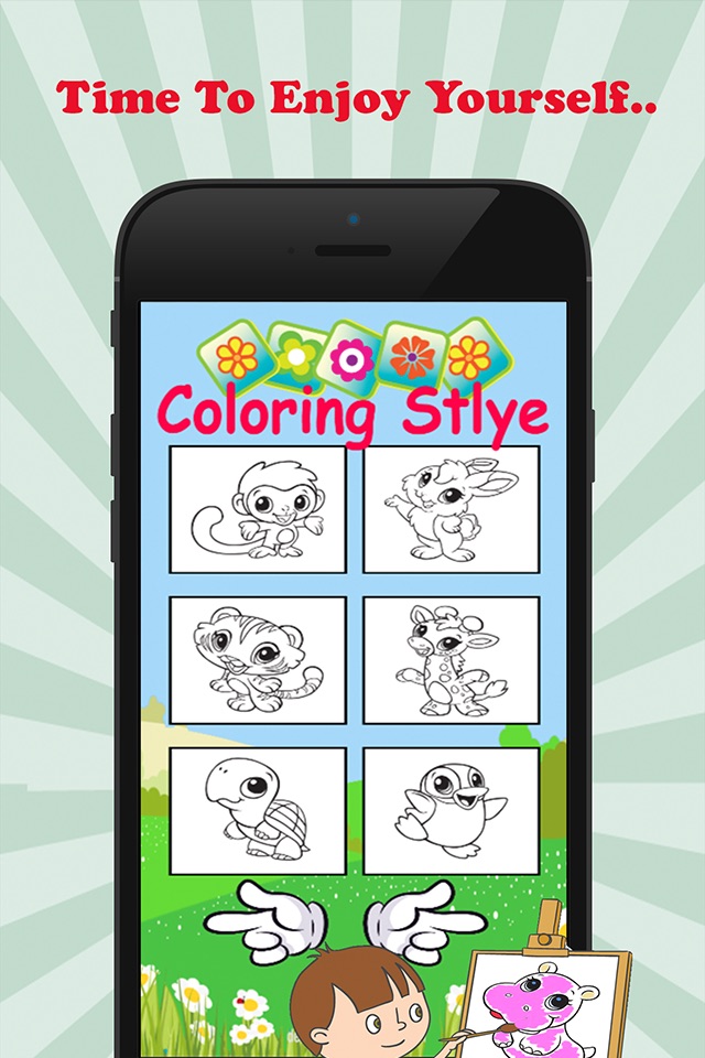 Baby Animal Cute Paint and Coloring Book - Free Games For Kids screenshot 4