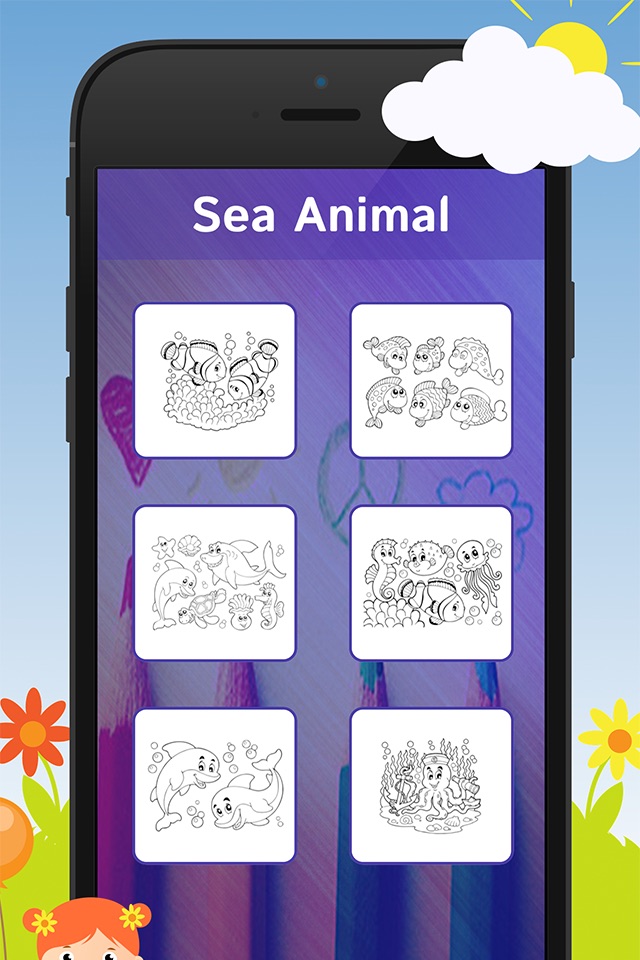 Underwater & sea animal Coloring Book for Kids screenshot 4