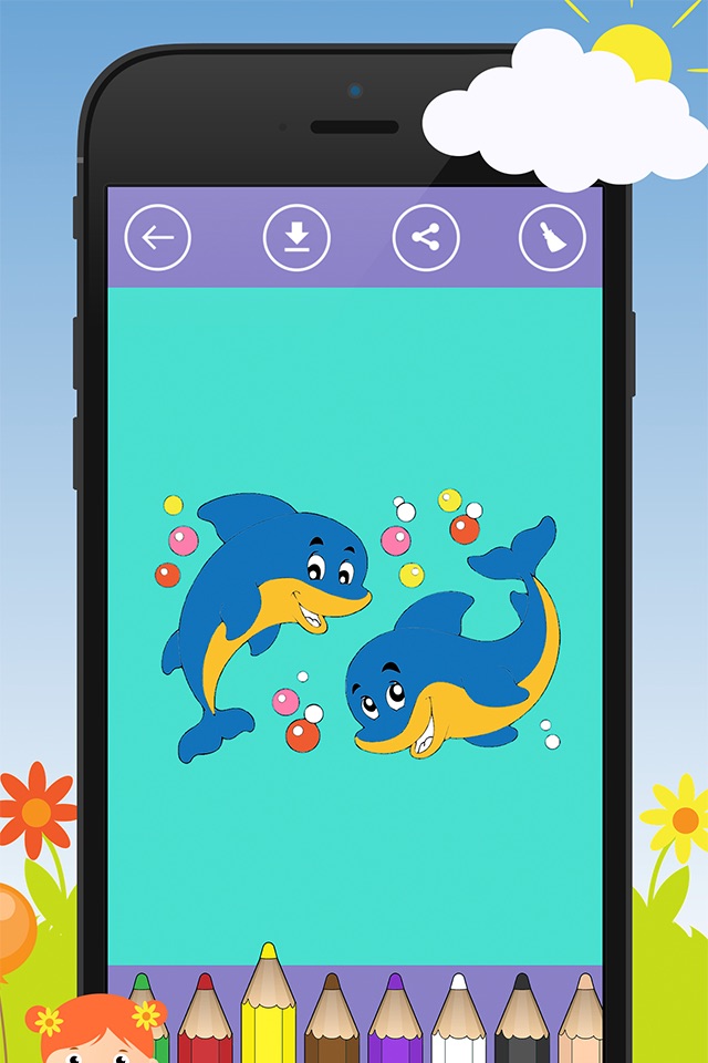 Underwater & sea animal Coloring Book for Kids screenshot 2