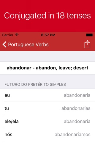 Portuguese Verb Conjugator screenshot 2
