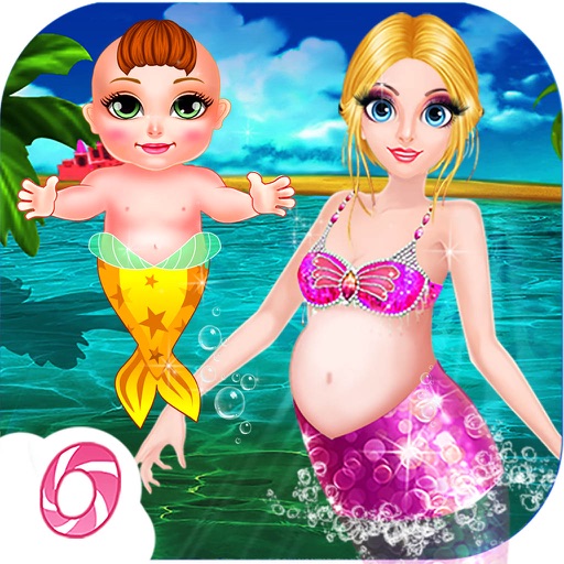 Mermaid Driping Nursing-Pregnant Mommy&Cute Baby Icon