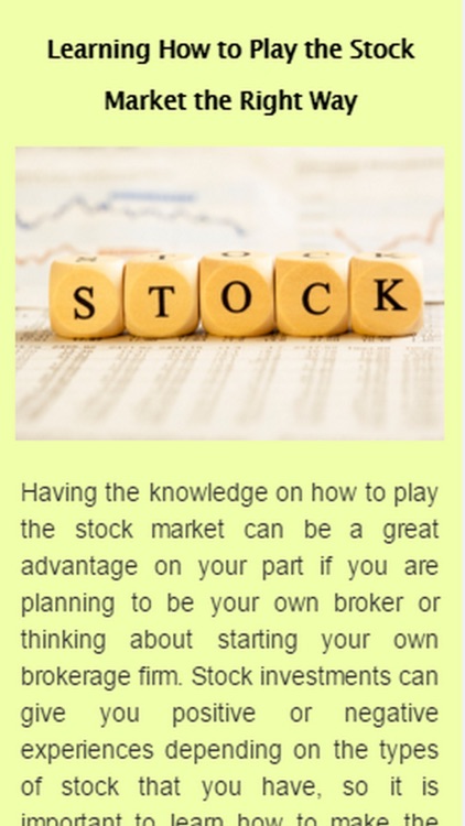 How To Play The Stock Market