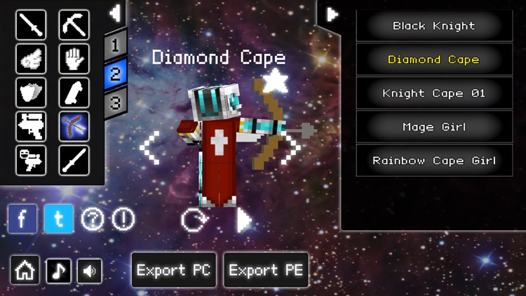 Cape Skins for PE - Best Skin Simulator and Exporter for Minecraft Pocket Edition