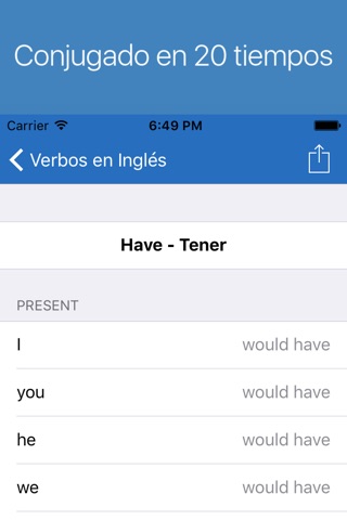 English Verb Conjugator Pro screenshot 3