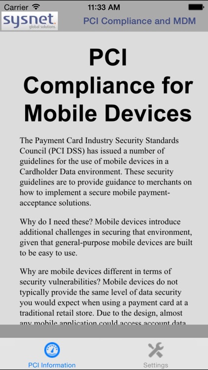 PCI Compliance and MDM by SYSXNET LTD