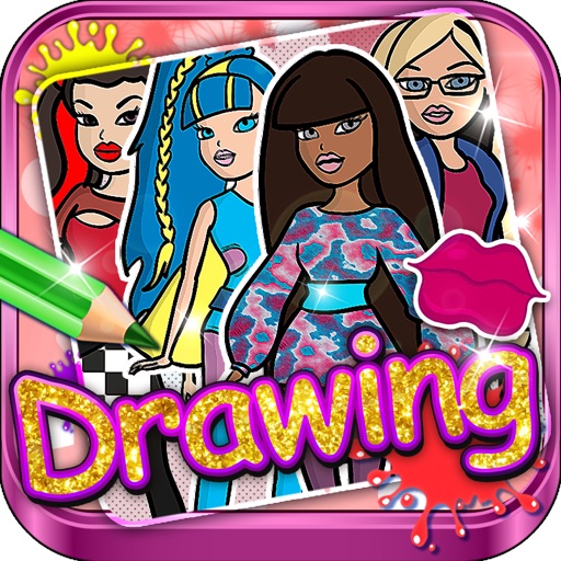 Drawing Desk Draw and Paint Coloring Books - "Bratz edition"