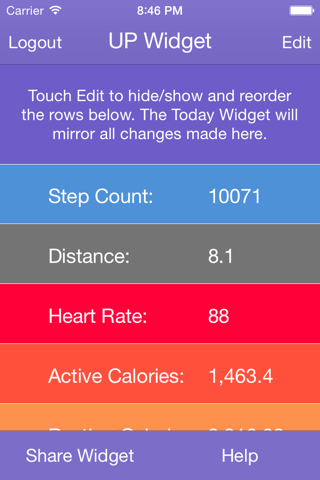 Fit Widget for Jawbone UP - Resting Heart Rate for UP3 & Higher screenshot 3