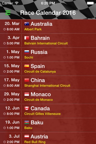 Race Calendar 2016 screenshot 3