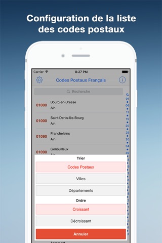 Codes Postaux Français screenshot 2