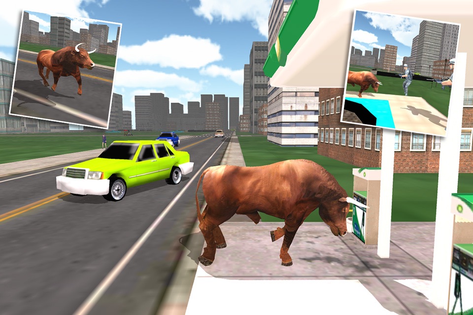 Crazy Angry Bull Attack 3D: Run Wild and Smash Cars screenshot 4