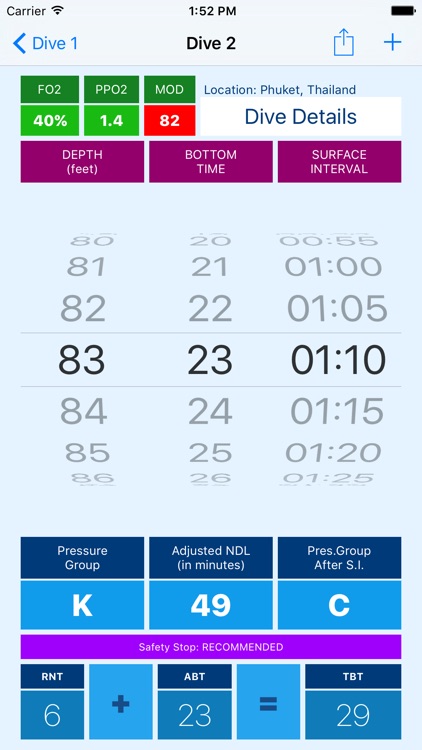 Dive Plan