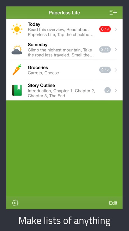 Paperless Lite: Lists + Checklists