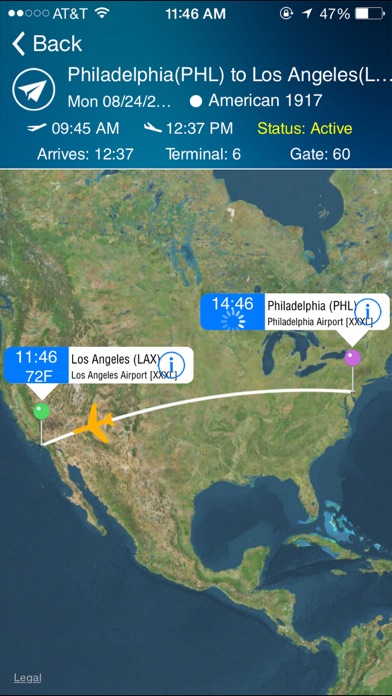 Los Angeles Airport (LAX) Flight Tracker Screenshot 1