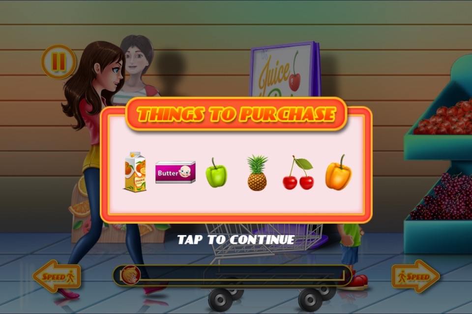 Shopping Game Kids Supermarket  help mom with the shopping list and to pay the cashier screenshot 2