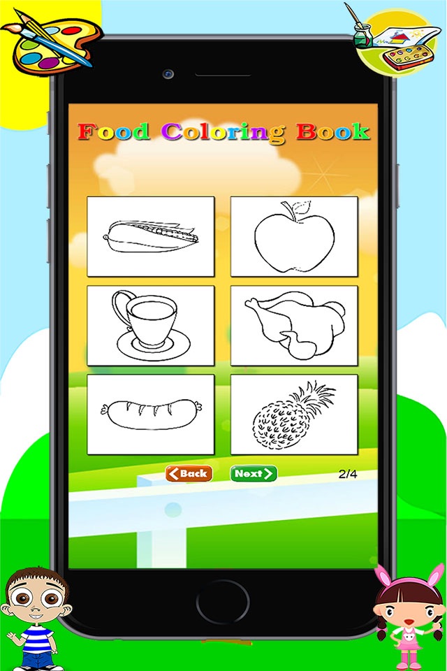 Food Coloring Book -  Drawing Painting for Kids Free Games screenshot 3