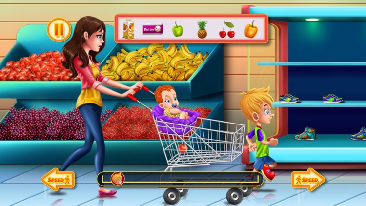 Shopping Game Kids Supermarket  help mom with the shopping list and to pay the cashier