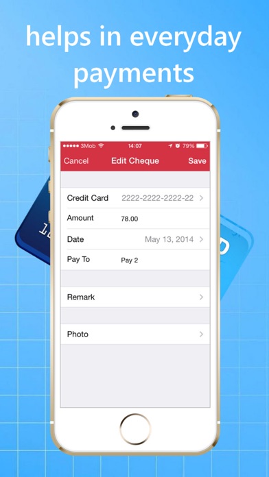 Credit Cards and Cheques Keeper iPhone Credit Cards and Cheques Keeper iPhone