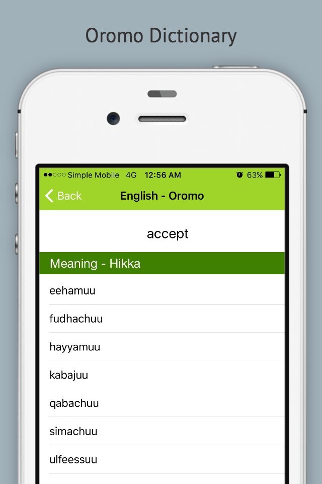 Oromo Dictionary screenshot 2