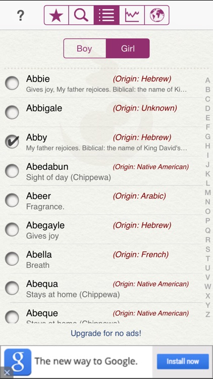 Baby Names by Winkpass
