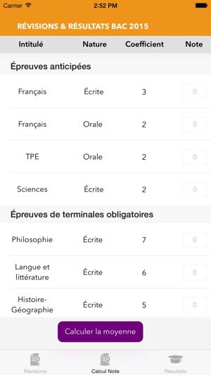 BAC L 2016 : Révisions, Calcul Note, Résultats(圖5)-速報App