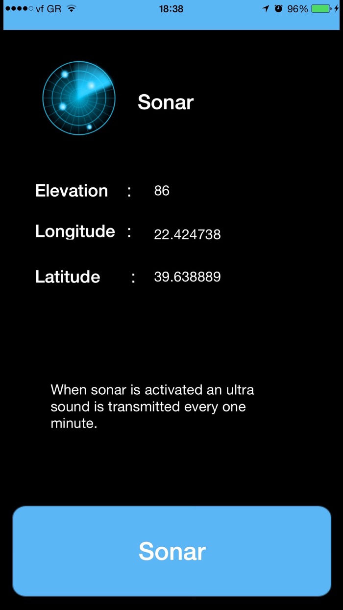 Sonar - Emergency button sending your position in morse code