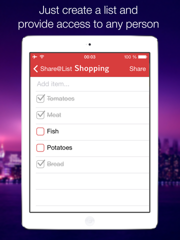 Share@List is a minimalistic application for joint work on lists (tasks, shopping lists, check lists) Productivity