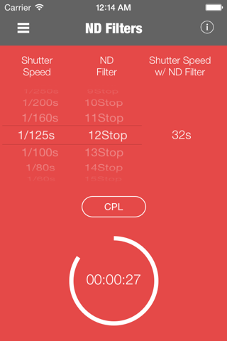 Neutrally+ ( ND filter exposure calculator ) screenshot 3