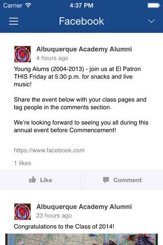Albuquerque Academy Alumni Mobile Connect screenshot 2