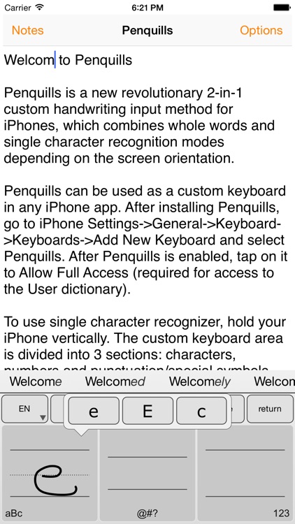 Penquills | Handwriting keyboard