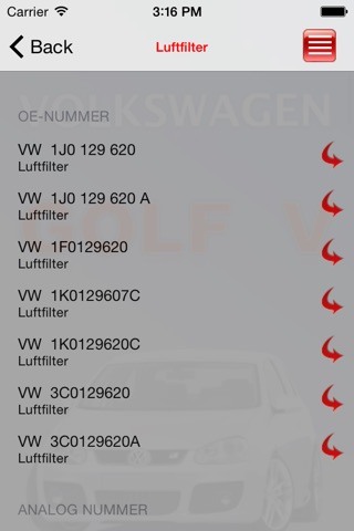 AutoParts   VW Golf V-VII screenshot 2