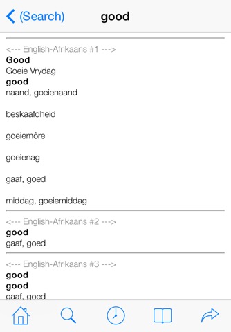 QuickDict Afrikaans-English screenshot 2