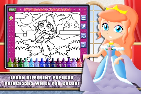 Princess Coloring World: My Fairy Tail Paint, Play and Draw Book for Girls! FREE screenshot 2