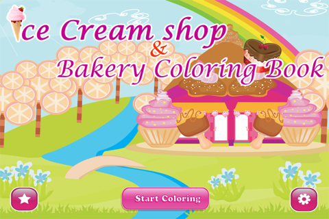 Ice Cream Shop and Bakery Coloring Book - FREE Art Maker App for Children and Preschoolers screenshot 2