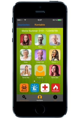 TelFav 2.0 - Einfache Favoriten Telefonbuch Kurzwahl (Direktwahl) Bildtelefon App mit integrierter Notruf Schnellwahl auch für Kinder und Senioren screenshot 2