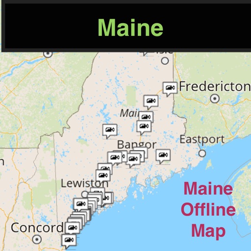Maine Offline Map with Traffic Cameras Pro