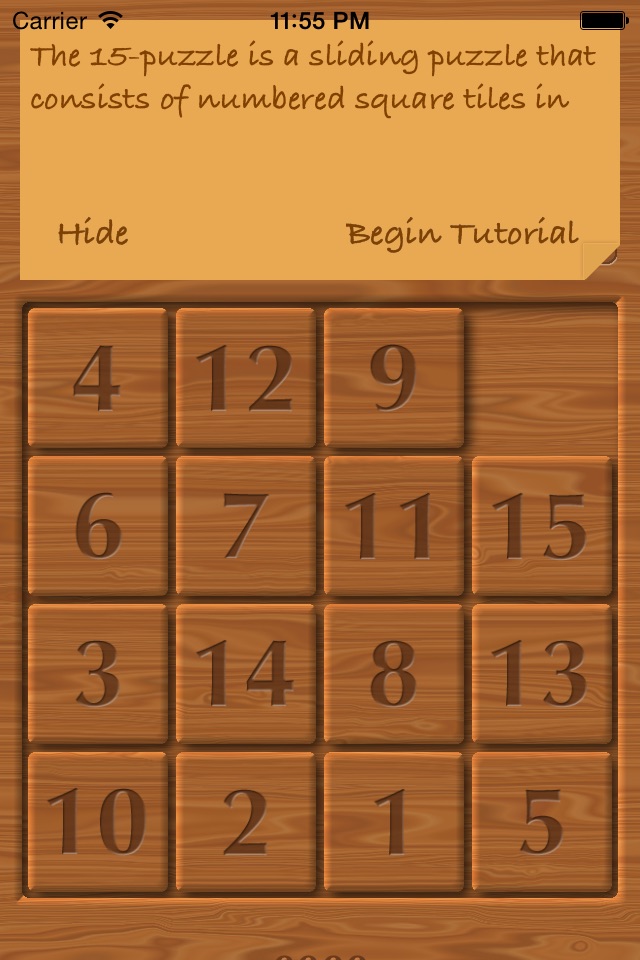 15 puzzle - Gem Puzzle, Boss Puzzle, Game of Fifteen, Mystic Square screenshot 3