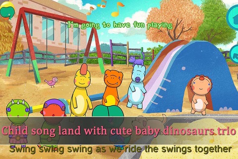 Exciting Kids song together with cute baby dinosaur trio screenshot 3