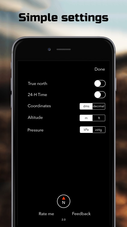 Heading | Compass, Altimeter, Barometer, Location, Sunrise & Sunset