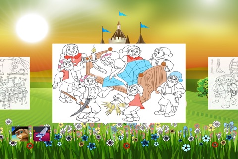 Snow White and the Seven Dwarfs. Coloring book for children screenshot 3